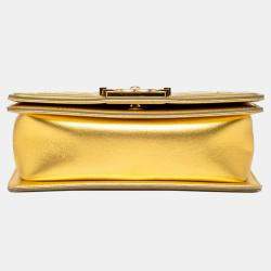 Pre Owned حقيبة شانيل كتف سلسلة جلد براءات ذهبية  مارك كوكو ماتلاس بويس