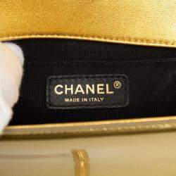 Pre Owned حقيبة شانيل كتف سلسلة جلد براءات ذهبية مارك كوكو ماتلاس بويس