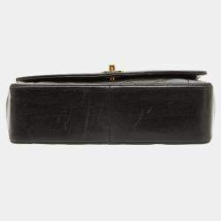 Pre Owned حقيبة شانيل كوكو ديانا 23 سلسلة كتف جلد أسود ماتلاسي