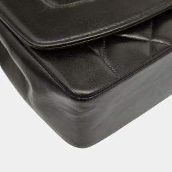 Pre Owned حقيبة شانيل كوكو ديانا 23 سلسلة كتف جلد أسود ماتلاسي