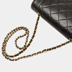 Pre Owned حقيبة شانيل كوكو ديانا 23 سلسلة كتف جلد أسود ماتلاسي