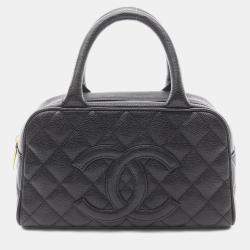 مملوكة مسبقًا Chanel Matelasse Handbag Bag Leather Grained Calfskin Black
