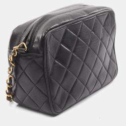 Pre Owned حقيبة كتف شانيل ماتلاس جلد الحَمَل أسود