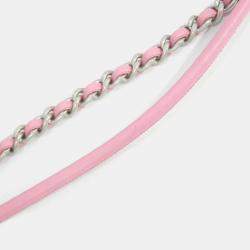 Pre Owned Chanel 22 Line Mini Pink Leather Handbag