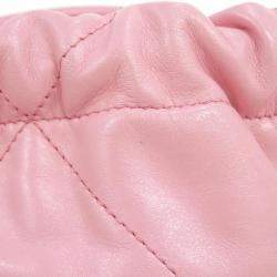 Pre Owned Chanel 22 Line Mini Pink Leather Handbag