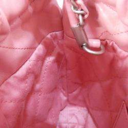 Pre Owned Chanel 22 Line Mini Pink Leather Handbag