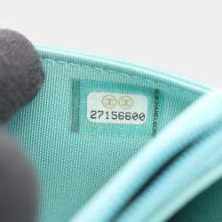 Pre Owned Chanel Boy Matelasse Shoulder Bag In Grained Calfskin Leather Blue