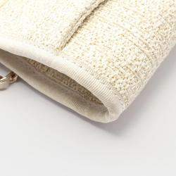 Pre Owned Chanel Deauville White Leather Straw Tote Bag