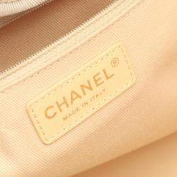 Pre Owned Chanel Deauville White Leather Straw Tote Bag