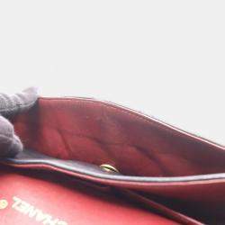 Pre Owned حقيبة شانيل غطاء مزدوج كتف ماتلاسيه جلد خروف أسود