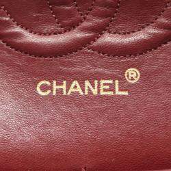 Pre Owned حقيبة شانيل غطاء مزدوج كتف ماتلاسيه جلد خروف أسود