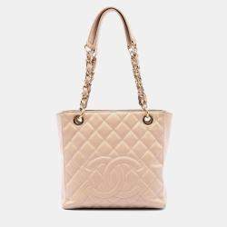 مملوكة مسبقًا Chanel Brown Caviar Petite Shopping Tote