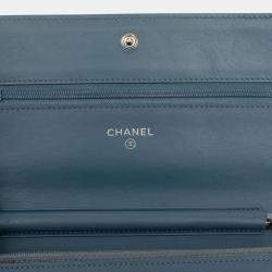 مملوكة مسبقًا Chanel Grey CC Caviar Wallet On Chain