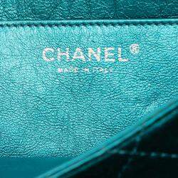 Pre Owned Chanel Blue Quilted Metallic Calfskin Reissue 2.55 Flap 226