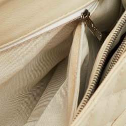Pre Owned Chanel GST Cream Quilted Leather Shopper Tote