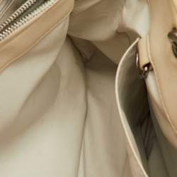 Pre Owned Chanel GST Cream Quilted Leather Shopper Tote