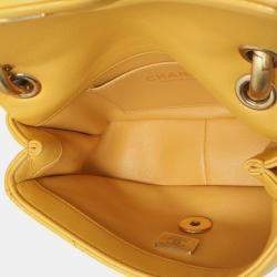 مملوكة مسبقًا Chanel Mini Yellow Quilted Lambskin Wenge Wood Flap Bag
