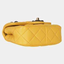 مملوكة مسبقًا Chanel Mini Yellow Quilted Lambskin Wenge Wood Flap Bag