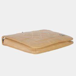 مملوكة مسبقًا Chanel Vintage Beige Quilted Lambskin Square CC Flap Bag