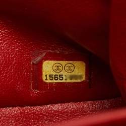 Pre Owned Chanel Classic Double Flap Jumbo Red Quilted Leather Bag
