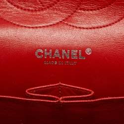 Pre Owned Chanel Classic Double Flap Jumbo Red Quilted Leather Bag