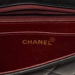 Pre Owned Chanel Vintage CC Black Leather Single Flap Bag