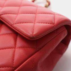 Pre Owned حقيبة شانيل صغيرة كلاسيكية مستطيلة جلد حمل 