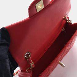 Pre Owned حقيبة شانيل صغيرة كلاسيكية مستطيلة جلد حمل 