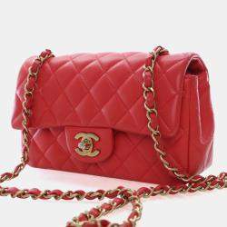 Pre Owned حقيبة شانيل صغيرة كلاسيكية مستطيلة جلد حمل 