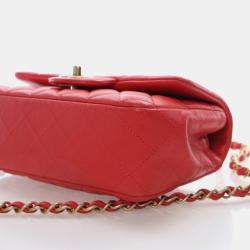 Pre Owned حقيبة شانيل صغيرة كلاسيكية مستطيلة جلد حمل 