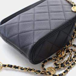Pre Owned حقيبة كلتش شانيل ميداليون  مينا كافيار صغيرة بسلسلة