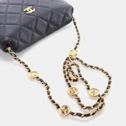 Pre Owned حقيبة كلتش شانيل ميداليون مينا كافيار صغيرة بسلسلة