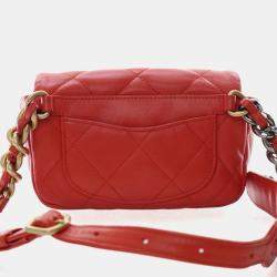 Pre Owned Chanel 19 Quilted Mini Lambskin Leather Waist Bag