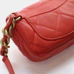 Pre Owned Chanel 19 Quilted Mini Lambskin Leather Waist Bag