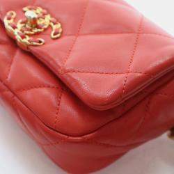 Pre Owned Chanel 19 Quilted Mini Lambskin Leather Waist Bag