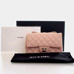 Pre Owned Chanel Mini Pink Lambskin Rectangular Classic Flap Bag