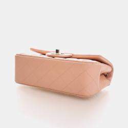 Pre Owned Chanel Mini Pink Lambskin Rectangular Classic Flap Bag