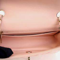 Pre Owned Chanel Mini Pink Lambskin Rectangular Classic Flap Bag