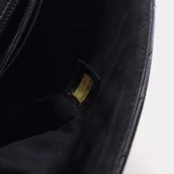 Pre Owned Chanel Medium Black Calfskin Chevron Statement Flap Bag