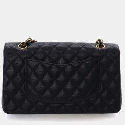 مملوكة مسبقًا حقيبة شاني كافيار سوداء كلاسيك متوسطة مزودجة غطاء 