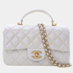 مملوكة مسبقًا Chanel Mini Lambskin Rectangular Top Handle Classic Flap Bag