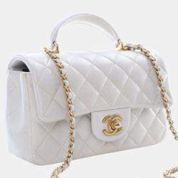 مملوكة مسبقًا Chanel Mini Lambskin Rectangular Top Handle Classic Flap Bag