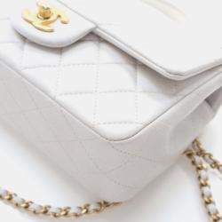 مملوكة مسبقًا Chanel Mini Lambskin Rectangular Top Handle Classic Flap Bag