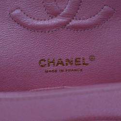 مملوكة مسبقًا حقيبة شانيل كلاسيكية كافيار مع طية مزدوجة متوسطة الحجم