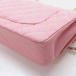 مملوكة مسبقًا حقيبة شانيل كلاسيكية كافيار مع طية مزدوجة متوسطة الحجم