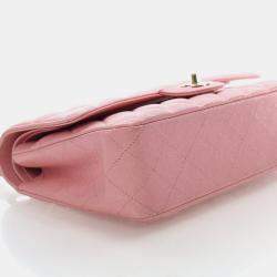 مملوكة مسبقًا حقيبة شانيل كلاسيكية كافيار مع طية مزدوجة متوسطة الحجم