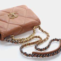 Pre Owned Chanel 19 Flap Medium Lambskin Leather Shoulder Bag