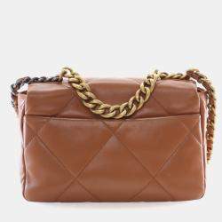 Pre Owned Chanel 19 Flap Medium Lambskin Leather Shoulder Bag