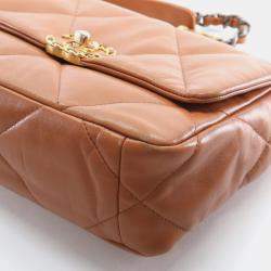 Pre Owned Chanel 19 Flap Medium Lambskin Leather Shoulder Bag