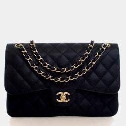 مملوكة مسبقًا حقيبة شانيل كبير كافيار كلاسيك رفرف مزدوج